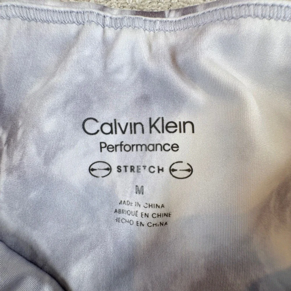 Calvin Klein Performance Womens Gray Marble Tie Dye Leggings Pockets PFJOH2132 M